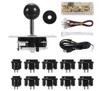 MECCANIXITY PC Joystick Kit FAI DA TE Gioco Arcade Joystick Parti FAI DA TE Pulsante Arcade ABS 5 Pin per PC Classic Arcade Nero