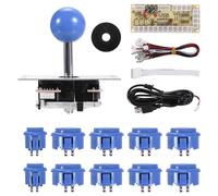 MECCANIXITY PC Joystick Kit FAI DA TE Gioco Arcade Joystick Parti FAI DA TE Pulsante Arcade ABS 5 Pin per PC Classic Arcade Blu