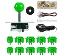 MECCANIXITY PC Joystick Kit FAI DA TE Gioco Arcade Joystick Parti FAI DA TE Pulsante Arcade ABS 5 Pin per PC Classic Arcade Verde