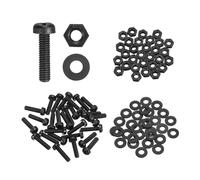 MECCANIXITY Set di 30 viti a testa rotonda in nylon PA66, M2 x 10 mm, viti a testa tonda Phillips, dadi esagonali, rondelle piatte, elementi di fissaggio metriche a filettatura completa, per montaggio