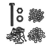 MECCANIXITY Set di 30 viti a testa rotonda in nylon PA66, M3 x 20 mm, viti a testa tonda Phillips, dadi esagonali, rondelle piatte, elementi di fissaggio metriche a filettatura completa, per montaggio