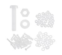 MECCANIXITY Set di 30 viti a testa rotonda in nylon PA66, M4 x 20 mm, in plastica, viti a testa tonda Phillips, dadi esagonali, rondelle piatte, elementi di fissaggio metriche a filettatura completa
