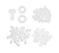 MECCANIXITY Set di 30 viti a testa tonda a croce in plastica PA66, M2,5 x 4 mm, viti a testa tonda Phillips, dadi esagonali, rondelle piatte, elementi di fissaggio metriche a filettatura completa, per