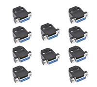 MECCANIXITY Set di 5 connettori femmina DB15, 2 file e 15 fori, D-SUB, con cappucci in plastica nera, per apparecchiature meccaniche, computer CNC, porta seriale, blu