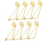 MECCANIXITY Spilla a forma di foglia, 9,1 cm, in metallo, da bavero, con catena, per donne e uomini, distintivo, sciarpa, cappello, color oro, 20 pezzi