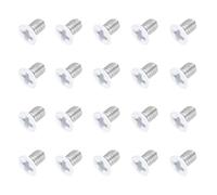 MECCANIXITY Viti a testa svasata piatta M3 x 4 mm, in acciaio inossidabile 304, filettatura completa, viti a croce Phillips, per il collegamento di mobili e elettrodomestici (bianco, confezione da 20)