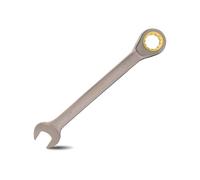 Meccion Chiave a cricchetto a testa fissa professionale da 1/4 di pollice in acciaio al cromo vanadio forgiato - grigio nichelato