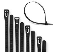 Meccion Fascette Plastica Riutilizzabili 200mm x 4.8mm, 100Pcs Fascette Elettricista Nylon Nere per Cablaggio con Resistenza Alla Trazione 50kg