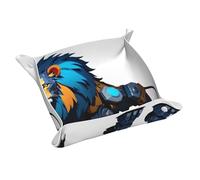 Mech Lion - Vassoio portaoggetti in pelle, portachiavi, monete, orologi, orecchini e altri accessori, un must per la casa