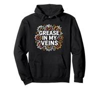 Mechanic Gearhead Engine Grease in My Veins Felpa con Cappuccio