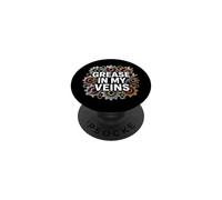 Mechanic Gearhead Engine Grease In My Veins PopSockets PopGrip Adesivo