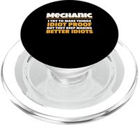 Mechanic I Try Idiot Proof Auto Repair Technician PopSockets PopGrip per MagSafe