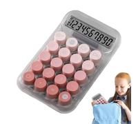 Mechanical Calculator | Anti-Slip Desk And Keyboard Calculator With Mechanical Buttons | Cute Transparent Handheld Aesthetic Çalculator For Office, Home, School