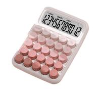 Mechanical Calculator, Big Button Anti-Slip Desktop Calculator with Cute Keyboard Style, Ergonomic HandheldCalculator for Students, Kids Learning, or Everyday Math Use, Pink