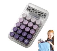 Mechanical Calculator - Trasparente Handheld Desk Calculator, Anti Slip Keyboard Style Buttons, Cute Aesthetic | Office Home School Stationery Tool for Math Accounting Homework