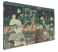 Mechanical Cattle Tappetino per mouse da scrivania Kawaii verde con rana, grande tappetino da gioco per tastiera del computer, laptop, accessori per casa e ufficio, ragazza (80 x 40 cm) - con cuciture
