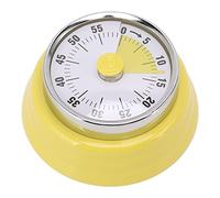 Mechanical Countdown Timer with Visual Display Dial Stainless Steel Timer for Learning Office Home Kitchen Gym, Magnet - Backed, Battery - Free, 7.3 cm Diameter (Giallo pallido)