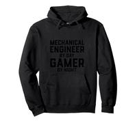 Mechanical Engineer By Day Gamer By Night Engineering Gaming Felpa con Cappuccio