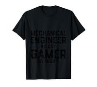 Mechanical Engineer By Day Gamer By Night Engineering Gaming Maglietta
