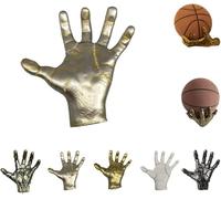 Mechanical Hand Wall Mounted Basketball Holder,Hand-Shaped Ball Storage Rack,Cool Basketball and Soccer Wall Decor Display Rack Display Racks,Punk Style Garage Ball Storage Organizer (Silver-B)