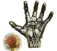 Mechanical Hand Wall Mounted Basketball Holder,Hand-Shaped Ball Storage Rack,Cool Basketball and Soccer Wall Decor Display Rack Display Racks,Punk Style Garage Ball Storage Organizer (Golden-A)