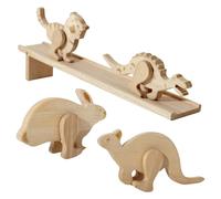 Mechanical Inertial Walking Toy, 5PCS Wooden Animal Block Set, Delicate Present, Educational Motion-Powered Design for Kids, Boys, Girls, Children, Early Learning, STEM Play, Home Use