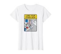 Mechanical Keyboard Builder Lube Your Stabs Now Maglietta con Stampa Grafica Economica, Donna, Bianco, S