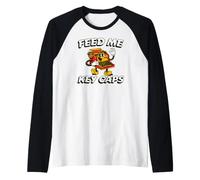 Mechanical Keyboard Feed Me Key Caps Retro Typist Maglia con Maniche Raglan
