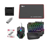 Mechanical Keyboard, RGB LED Backlit, Game Converter Adapter, Ergonomic Mice Combo, USB Keyboard Mice Set, Precision Game, Easy Carrying For Enhanced Game Experience