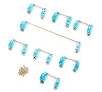 Mechanical Keyboard Stabilizer Set with Golden Wire Keycap Accessory, DIY Customization for 61/64/87/104/108 Key Positions, Includes 6.25U 2U Stabilizers, Gold Plated Screws (Transparent Blue)