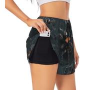Mechanical Spider - Pantaloncini sportivi da donna, a 2 strati | Pantaloncini da corsa e yoga con stampa meccanica ragno - Palestra, Pilates, Jogging Activewear