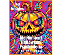 Mechanichal Halloween Psychedelia: Trippy Coloring Book for Adults Featuring Halloween Images for Relaxation and Mindfulness