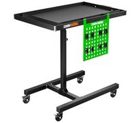 Mechanics Rolling Work Table, Adjustable Mobile Tray Table with Wheels for Mechanics, Garage, Warehouse, Workshop, DIY