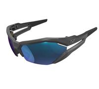 Mechanix Indossare: Vision Type V - Occhiali di sicurezza - Antinebbia, Antigraffio, Aste ventilate, Braccia regolabili (Taglia unica, Lente a specchio blu, Cornice nera, VVS-22AH-BU)