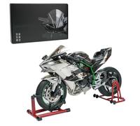 MechEdu Moto in Metallo Modello 1:6 Scala, H2R Track Edition Moto di Simulazione Dinamica Con Sistema di Accensione E Spray Fumo, Regalo Per Gli appassionati (Argento Galvanizzato)