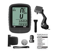 MechKit Computer da Bicicletta Contachilometri Bici, 24 Funzioni 4,5 x 4 x 1,5 cm in ABS con LCD Retroilluminazione (585 Nero Senza Fili)