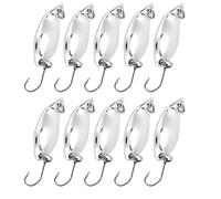 MechKit Esche Pesca Wobbler Esche Stile Cucchiaio Esche Artificiali in Metallo Premium durevoli con Ganci affilati per Pesca in Acqua Dolce d'Acqua salata Oro Argento 10 Pezzi (Argento 3,5 g)