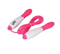 MechKit Skipping Rope Jump Rope Fitness Counting Adjustable PVC Cord Plastic Anti Winding Design for Adult Workout Student Sports Test ABS Handle 18cm 270cm (Rosa)