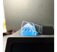 MECHKYP Fuji - Portachiavi artigianale in resina retroilluminata, realizzato a mano, R4/Esc, con profilo SA traslucido, per tastiera meccanica Cherry MX Switch, Snow Mountain Under Blue Skies (blu)