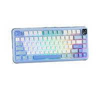 MechLands Vibe75 - Tastiera da gioco wireless 75% con modulo di visualizzazione intercambiabile, tastiera meccanica a caldo, struttura a gasket, BT5.0/2.4 GHz/USB-C, imbottitura a 5 strati, RGB (blu)