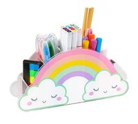 MeCids - Portapenne in acrilico, a forma di arcobaleno, per casa, classe, scuola, ufficio, scrivania, articoli di cancelleria, organizer per il ritorno a scuola, regali di compleanno per bambini
