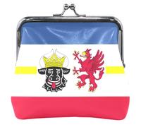 Meclemburgo Pomerania Occidentale Bandiera di Stato Personalizzato Pelle Portamonete Donna Ragazza Fibbia Bacio Blocco Cambiare Borsa per Ragazze