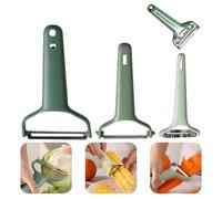 Mecmbj 3 Pezzi Pelapatate Professionale, Pela Carote, Pela Patate in Acciaio Inox Con Impugnatura Ergonomica Antiscivolo, Pelaverdure Da Cucina Multiuso Per Uso Domestico (verde)