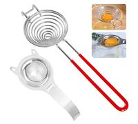 Mecmbj separa tuorlo, separatore di uova, 2 pezzi Separatore di uova con orecchie pendenti, separa tuorlo con manico lungo e manico corto, separatore per uova per ausilio per cucina domestica