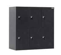 MECOLOR 4,6,9 porta metallo armadio ufficio personale utilizzare piccoli armadietti camera da letto cubo armadietto, soggiorno e scuola allentatore, organizer per la casa per bambini (Black -N6D)