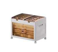 MECOLOR Armadietto portaoggetti impilabile in plastica con ante, pieghevole, con ruote, per camera da letto, soggiorno, bagno (TL55, TL55-2)