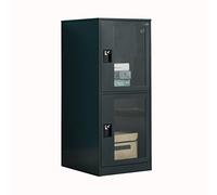 MECOLOR Armadietto verticale a un livello piccolo, con lucchetto a battente in plastica, 2 o 3 scomparti, per dipendenti, casa, ufficio, scuola, bambini (grigio scuro, G2V)