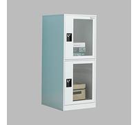 MECOLOR Armadietto verticale a un livello piccolo, con lucchetto a battente in plastica, 2 o 3 scomparti, per dipendenti, casa, ufficio, scuola, bambini (bianco pieno, G2V)