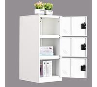 MECOLOR Armadietto verticale singolo con lucchetto a 2 o 3 scomparti per dipendenti, casa, ufficio, scuola, bambini (bianco pieno, P2V) (bianco pieno, P3V)