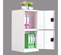 MECOLOR Armadietto verticale singolo con lucchetto a 2 o 3 scomparti per dipendenti, casa, ufficio, scuola, bambini (bianco pieno, P2V)